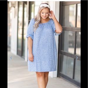 Women’s Plus Size 3X Blue White Dress ~ NEW